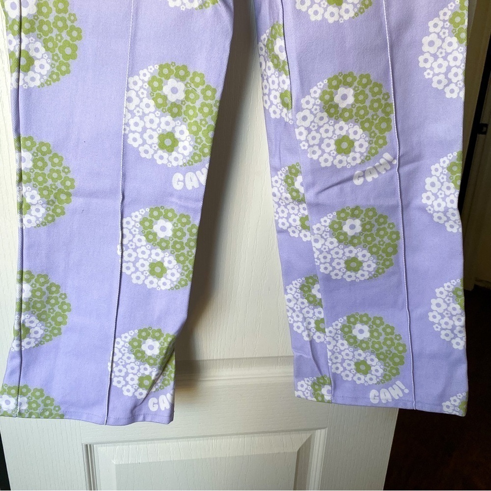 LSG Jean UO Exclusive Printed Robyn Yin Yang Floral Peace Lavender Retro 25 NWT - Picture 5 of 7